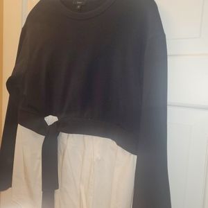 Drew Tops | Anthropologie Drew Black and White Combo Tie Top